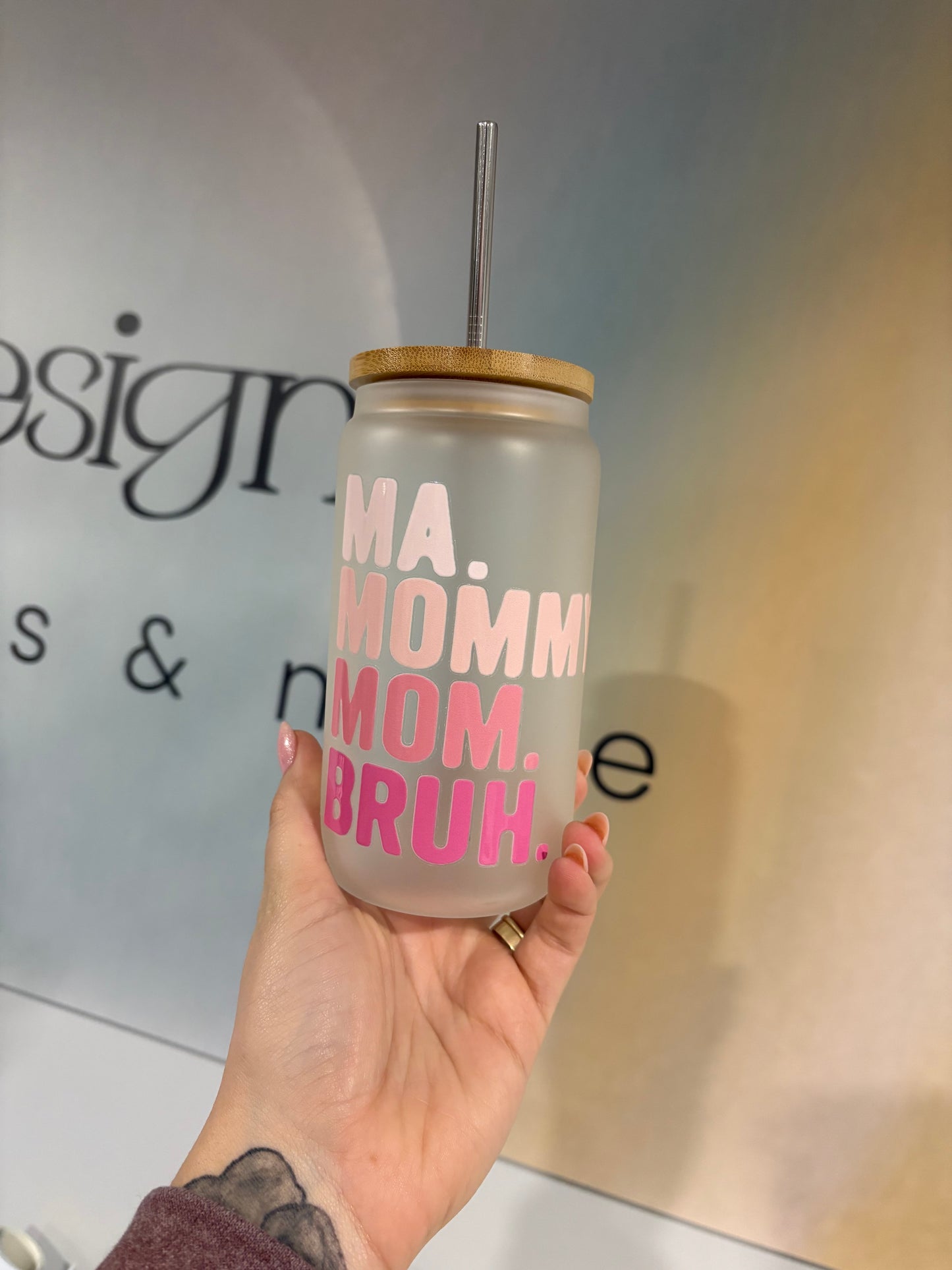 Mom Glass Can