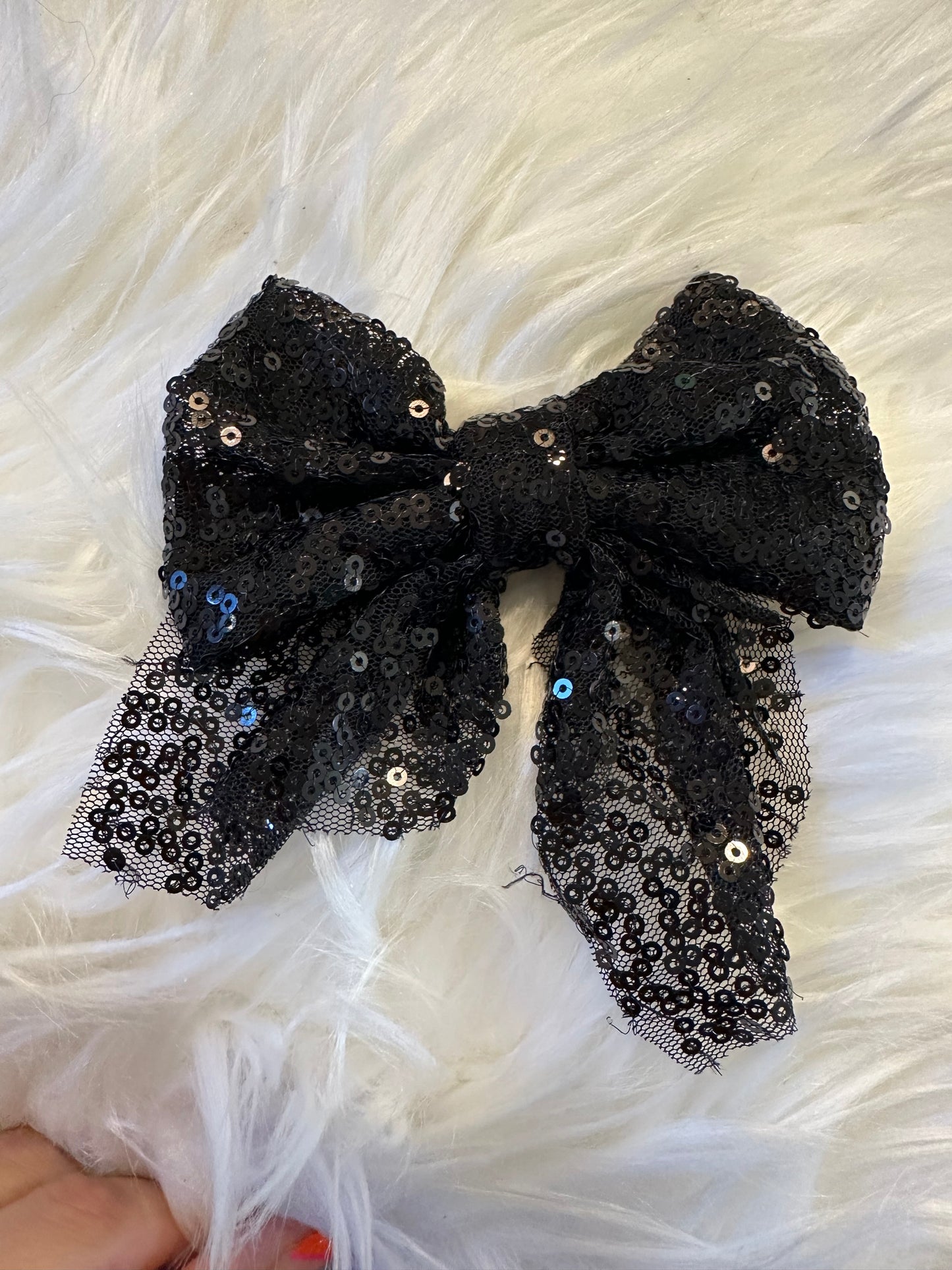 Glitter Hair Bows with Tails