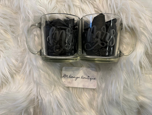 Mr & Mrs Etched Mug Set
